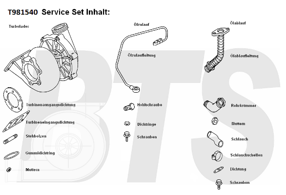 Compresor,sistem de supraalimentare T981540 BTS Turbo